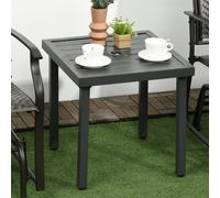 Outsunny Garden Side Table Coffee Table with Umbrella Hole for Patio Balcony