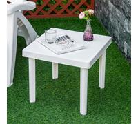 Outsunny Garden End Table Outdoor Square Accent Coffee Table for Drink Snack