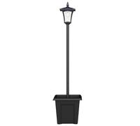 Outsunny Garden Solar Lamp Post Light, Waterproof LED Solar Light Post with Planter, Black