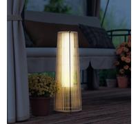 Outsunny Garden Solar Powered Lights Woven Wicker Lantern Auto On/off, Beige