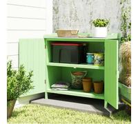 Outsunny Garden Storage Cabinet Potting Bench Table W/ galvanised Top Green, Green