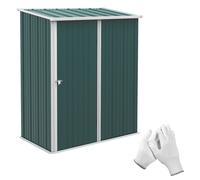 Outsunny Garden Storage Shed, 5x3 ft Metal Shed w/ Single Door and Sloped Roof for Garden, Patio, Lawn, Green Aosom UK