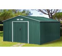 Outsunny Garden Storage Shed: 9 x 6ft Metal Garden Shed/Light Green