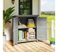 OutSunny Garden Shed Fir Wood 46.5 (W) x 87 (D) x 96.5 (H) cm Grey