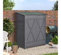 Outsunny Garden Storage Shed Tool Organizer W/ Table, 139X75X160Cm, Grey