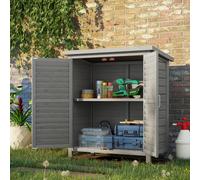 OutSunny Garden Shed Fir Wood 46.5 (W) x 87 (D) x 96.5 (H) cm Grey