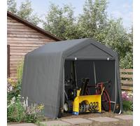 Outsunny Garden Storage Tent Bike Shed W/ Metal Frame & Zipper Doors, Grey