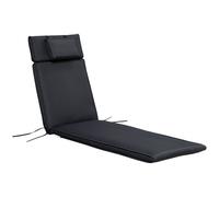 Outsunny Garden Sun Lounger Chair Cushion Reclining Relaxer Indoor Outdoor Black