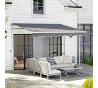 Outsunny Garden Sun Shade Canopy Retractable Awning, 2.5 x 2m, Dark Grey