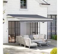 Outsunny Garden Sun Shade Canopy Retractable Awning, 2.5 x 2m, Dark Grey, Grey