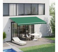 Outsunny Garden Sun Shade Canopy Retractable Awning, 4 X 3(m), Green, Green
