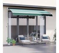OUTSUNNY Garden Sun Shade Canopy Retractable Awning in Green Outsunny Green