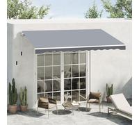 OUTSUNNY Garden Sun Shade Canopy Retractable Awning in Grey Outsunny Grey