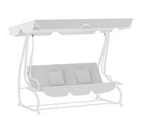 Outsunny Garden Swing Canopy Replacement 3 Seater, Waterproof Garden Swing Seat Canopy Cover, Windproof Anti-UV Sun Shade (Canopy Only) for Patio, Balcony, Light Grey Grey