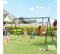 Outsunny Garden Swing Set W/ Double Swings, Swing Seats