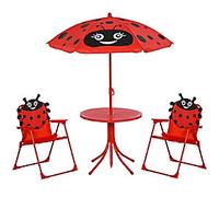 Outsunny Garden table and chair set for children Red, Black 312-024RD