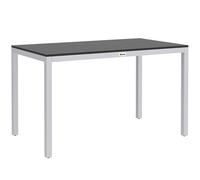 Outsunny Garden Table for 4-6, 120 x 70 cm Outdoor Dining Table with Rust-Resistant Aluminium Frame, Easy Maintenance Slatted Top, for Patio, Terrace, Balcony, Black