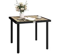 OUTSUNNY Garden Table for 4 Person with 5.4cm Parasol Hole in Brown Outsunny Brown