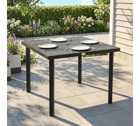 Outsunny Garden Table for 4 Person with 5.4cm Parasol Hole, Light Grey, Grey