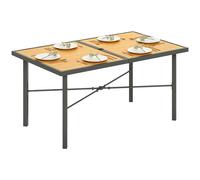 Outsunny Garden Table for 6, Outdoor Dining Table with 5cm Umbrella Hole, Yellow