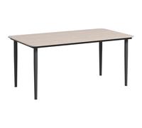 Outsunny Garden Table, Outdoor Dining Table for 6 People, 160 x 90 x 74 cm, with Rust Resistant Metal Frame, WPC Top, for Balcony, Terrace, Light Grey