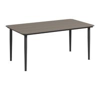 Outsunny Garden Table, Outdoor Dining Table for 6 People, 160 x 90 x 74 cm, with Rust Resistant Metal Frame, WPC Top, for Balcony, Terrace, Dark Grey