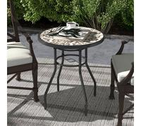 OutSunny Garden Table Round 84G-399V00TN Steel, Tempered glass 600 x 600 x 700 mm