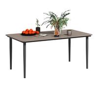 Outsunny Garden Table with Rust Resistant Metal Frame, Dark Grey