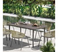 Outsunny Garden Table with Rust Resistant Metal Frame, Dark Grey