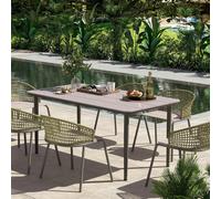 Outsunny Garden Table with Rust Resistant Metal Frame, Light Grey - Light Grey - Metal, Wood plastic composite - 160L x 90W x 74H cm