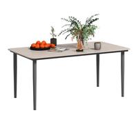 Outsunny Garden Table with Rust Resistant Metal Frame, Light Grey