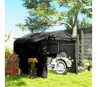 Outsunny Garden Tool Storage Shed with Roll-up Zipper Door, Black