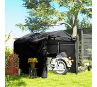 Outsunny Garden Tool Storage Shed With Roll-Up Zipper Door, Black