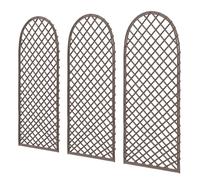 Outsunny Garden Trellis, Decorative Trellis Panels With Dome Top, Natural Natural