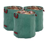Outsunny Garden Waste Bags, 272L x 3 Heavy Duty Garden Bags, Foldable and Reusable Waste Sacks with Handles for Loading Leaf, Trash, Debris, Green
