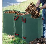 Outsunny Garden Waste Bags, 300L X 3 Heavy Duty Garden Sacks, Green