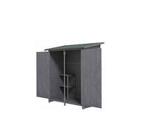 Outsunny Garden Wood Storage Shed W/ Storage Table, Asphalt Roof, 139X75X160Cm, Grey One Colour