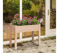Outsunny Garden Wooden Planter Flower Raised Bed Herb Grow Box Container