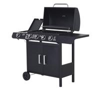 Outsunny Gas Barbecue | 4+1 BBQ Grill With Storage & Side Table
