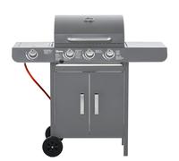 Outsunny Gas Barbecue Grill 3+1 Burner Garden BBQ w/ Large Cooking Area, Grey