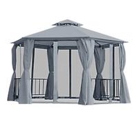 OutSunny Gazebo 3.31 x 3.31 x 2.86 m Steel, polyester fabrics Grey