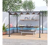 OutSunny Gazebo 3.5 x 3.5 x 2.3 m Steel, PL (Polyester) Grey