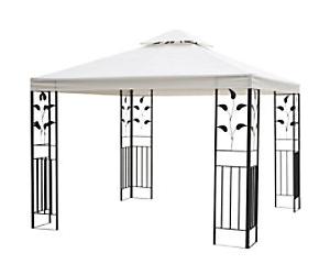 OutSunny Gazebo Double-tier Roof 29.5 x 3 x 2.7 m Black, Cream