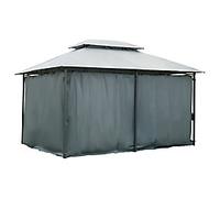 OutSunny Gazebo Double-tier Roof 40 x 3 x 2.8 m Grey