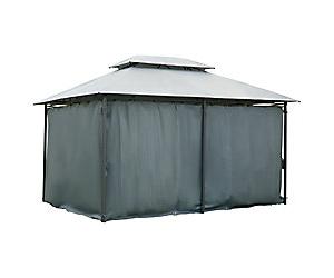 OutSunny Gazebo Double-tier Roof 40 x 3 x 2.8 m Grey
