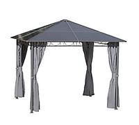 OutSunny Gazebo Hard Roof 30 x 3 x 2.65 m Dark Grey