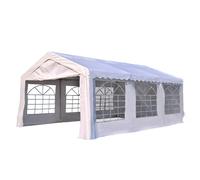 Outsunny Gazebo Marquee Party Tent Wedding Canopy Steel Frame Water Resistant size 6x4 m-White | TJ Hughes White