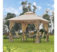 3 x 3(m) Metal Gazebo Pavilion Garden Party Tent Shelter 2-Tier Sun Shade Patio