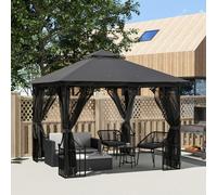 Outsunny Gazebo Party Tent Canopy Sun Shade for Patio Garden 3x3(m), Grey