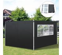 Outsunny 3m Replacement Gazebo Side Panels - Black, Black